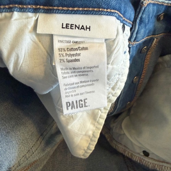 Paige Leenah Slim Wide Leg Jeans Glowing Waves Button Fly 30 NEW High Rise - Picture 8 of 11